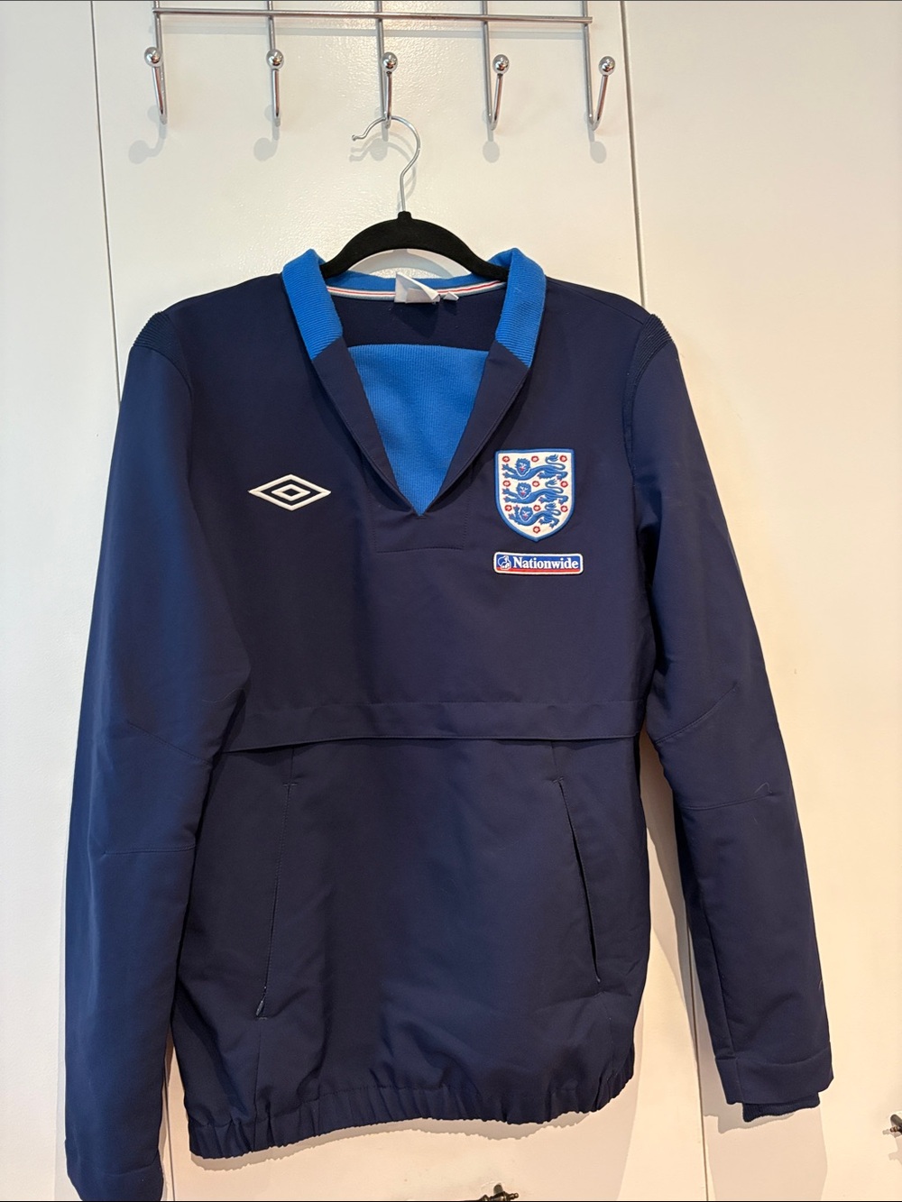 Umbro Navy and Light Blue England Pullover Top